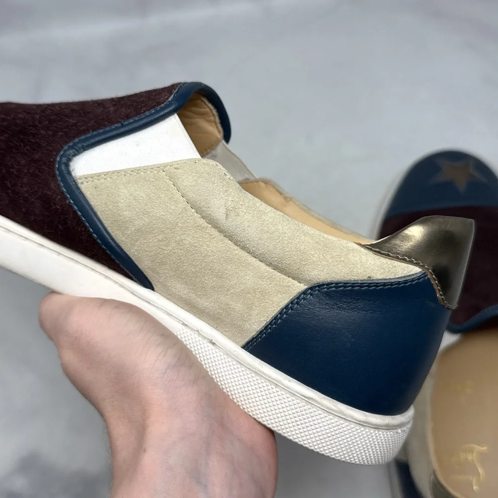 Christian Louboutin Naza Star Suede Leather Cap Toe Slip On Sneaker Shoe Mens 43 - Picture 8 of 15